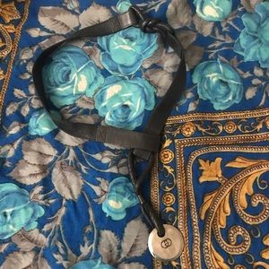 Vintage leather black Gucci w/ engraved  logo (37 “ end to end )